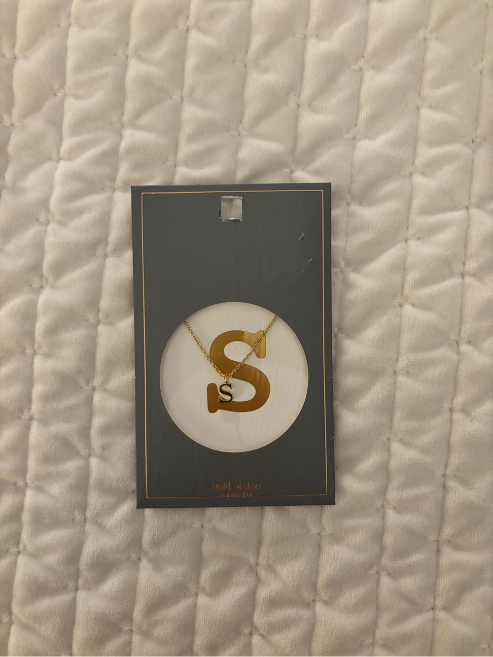 Gold Initial "S" Necklace Pendant